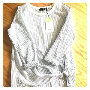 New with tags Theory pinstripe long sleeve blouse